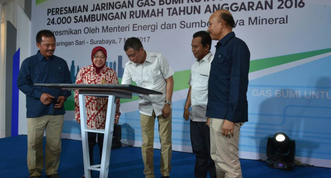 Menteri ESDM Resmikan Jaringan Gas di Rusun Penjaringan Sari, Surabaya (7/5)