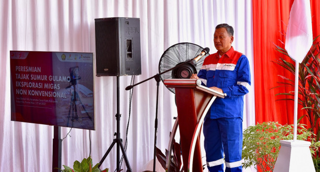 Menteri ESDM Resmikan Tajak Pertama Sumur Gulamo MNK Eksplorasi di Blok Rokan, Provinsi Riau, Kamis (27/7)