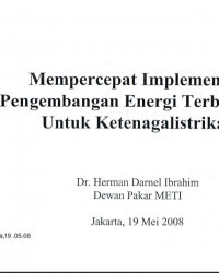 Mempercepat Implementasi Pengembangan Energi Terbarukan Untuk Ketenagalistrikan