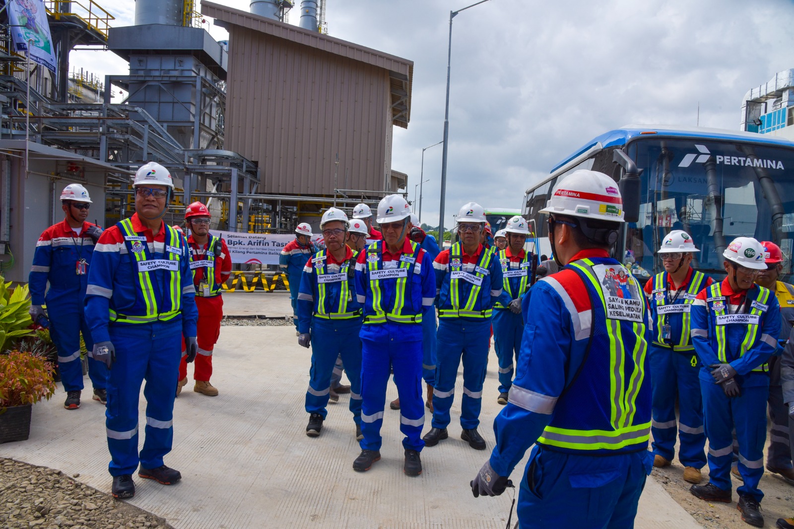 Kunjungan Kerja Menteri ESDM Meninjau Progres Pembangunan Kilang RDMP Balikpapan, Kalimantan Timur, Minggu (11/8)