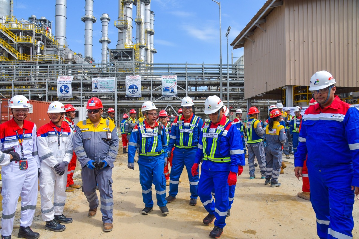 Kunjungan Kerja Menteri ESDM Meninjau Progres Pembangunan Kilang RDMP Balikpapan, Kalimantan Timur, Minggu (11/8)