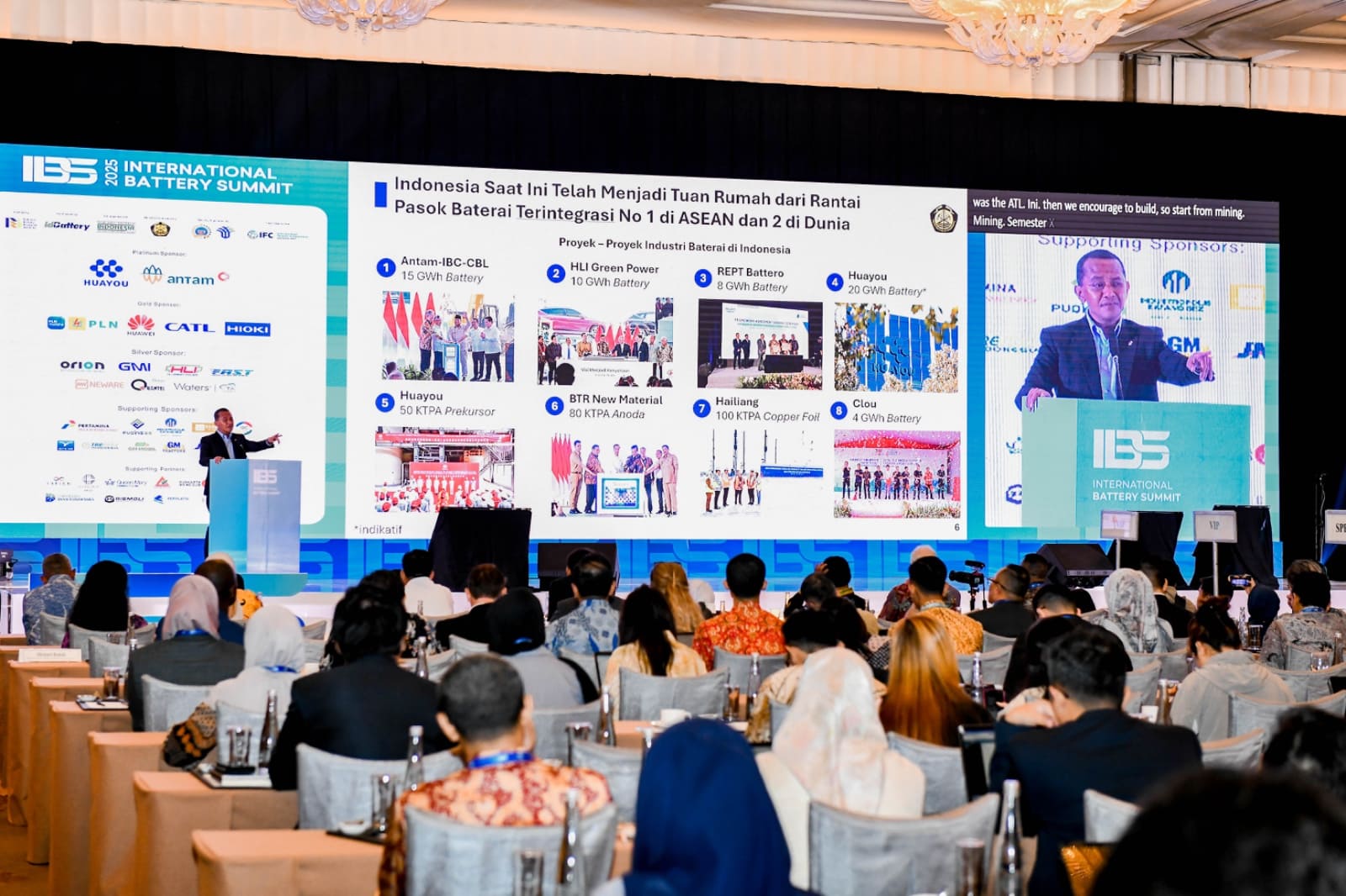 Menteri ESDM membuka acara International Battery Summit 2025 di Jakarta, Selasa (5/8)