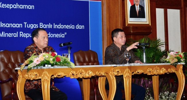 Penandatanganan Nota Kesepahaman Kementerian ESDM - Bank Indonesia, Kamis (13/4) 