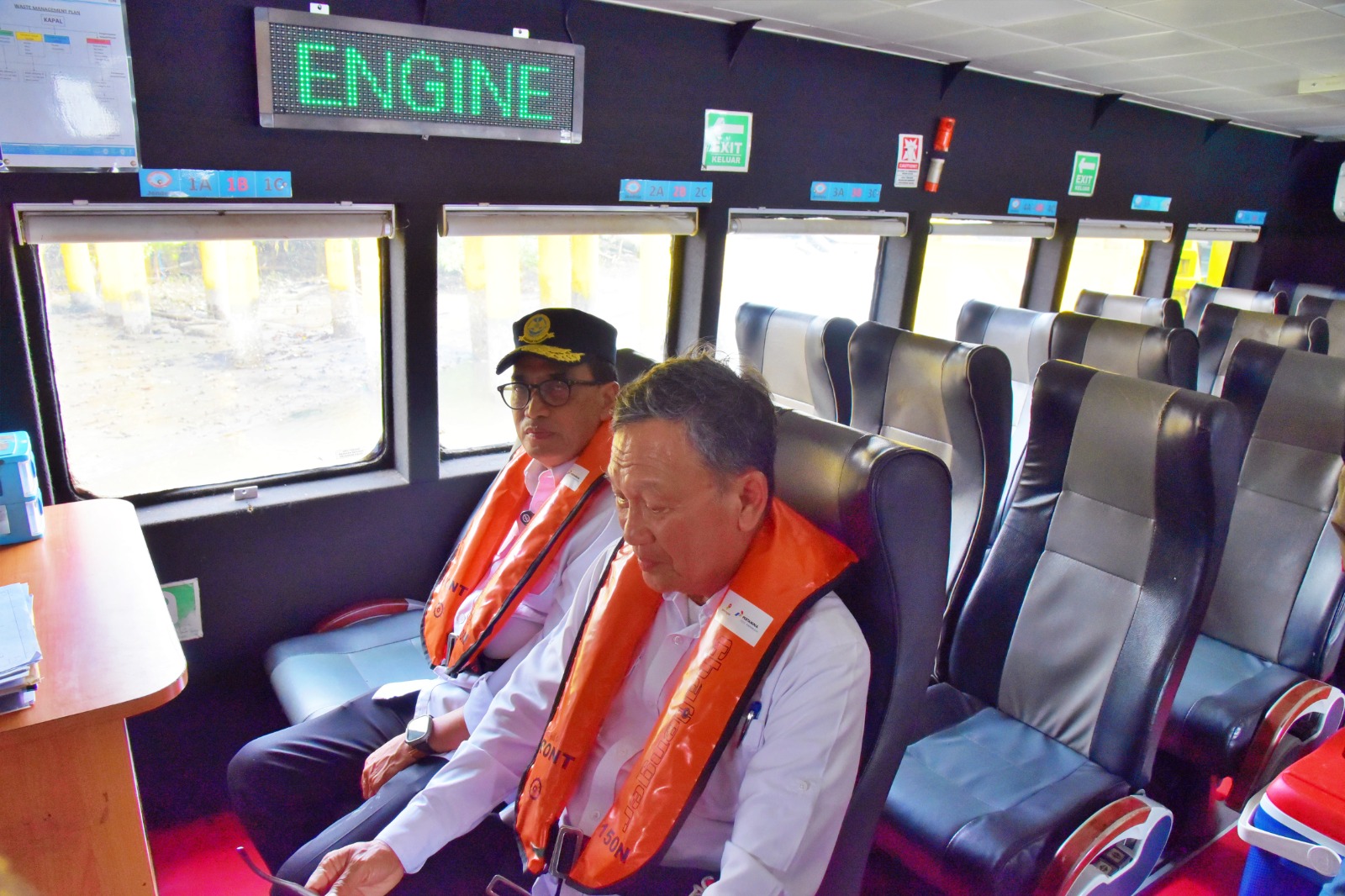 Peresmian Prototipe Kapal Dual Diesel Fuel di Pelabuhan Somber Balikpapan, Kalimantan Timur, Senin (12/8)