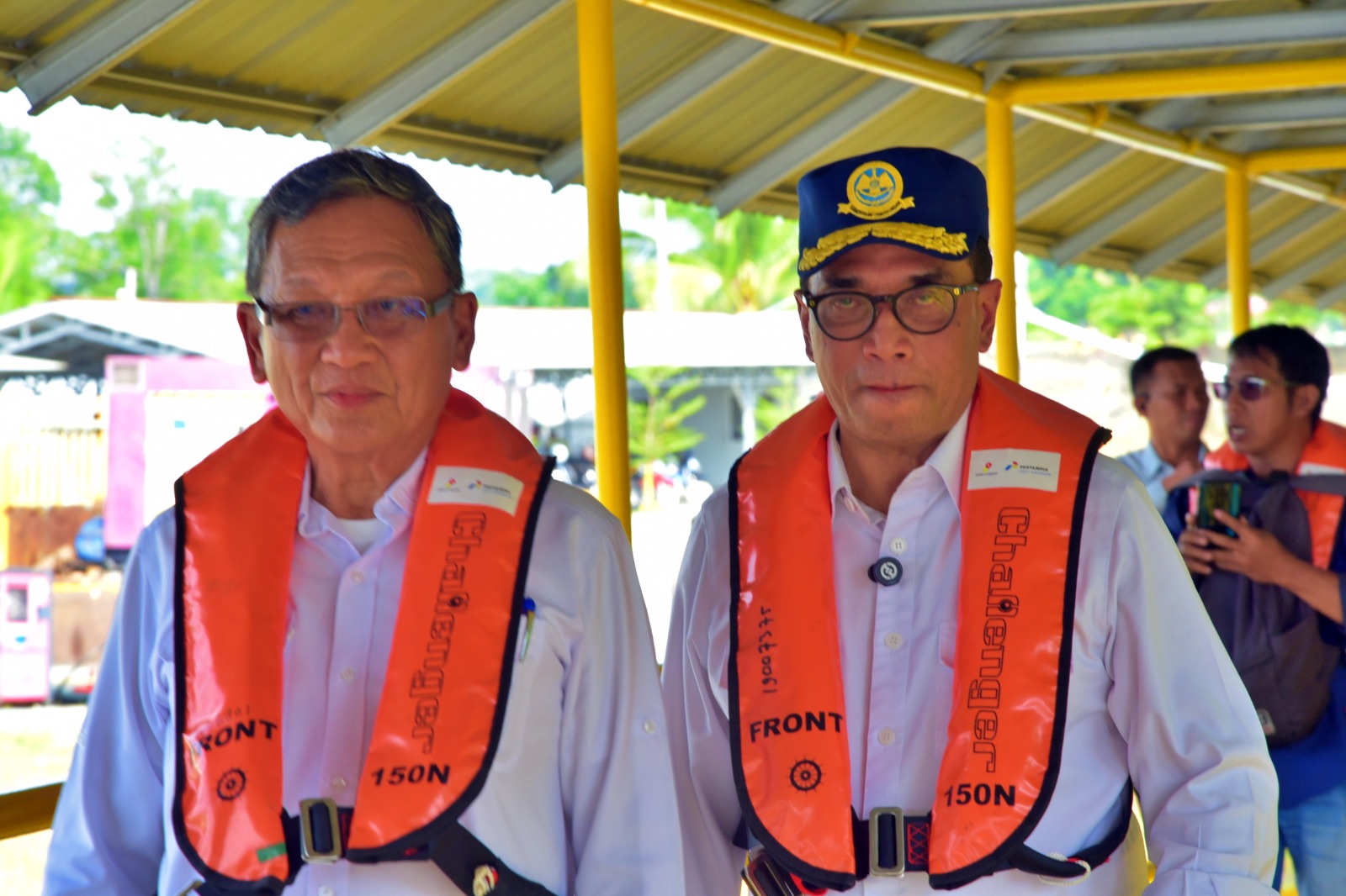 Peresmian Prototipe Kapal Dual Diesel Fuel di Pelabuhan Somber Balikpapan, Kalimantan Timur, Senin (12/8)