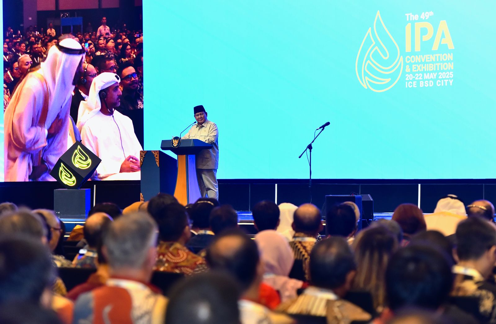 Presiden RI bersama dengan Menteri ESDM Meresmikan Konvensi dan Pameran Indonesian Petroleum Association (IPA) ke-49 Tahun 2025, di Tangerang, Rabu (21/5).