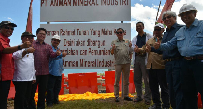 Kunjungan Kerja Menteri Energi dan Sumber Daya Mineral (ESDM) Ignasius Jonan ke PT AMNT, Nusa Tenggara Barat, (28/4) 