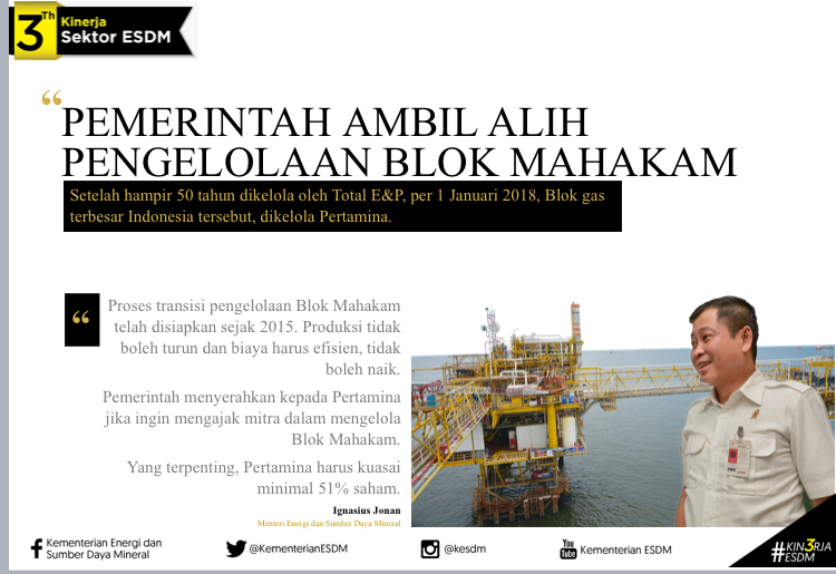 3 Tahun Kinerja Sektor ESDM: Pemerintah Ambil Alih Pengelolaan Blok Mahakam 