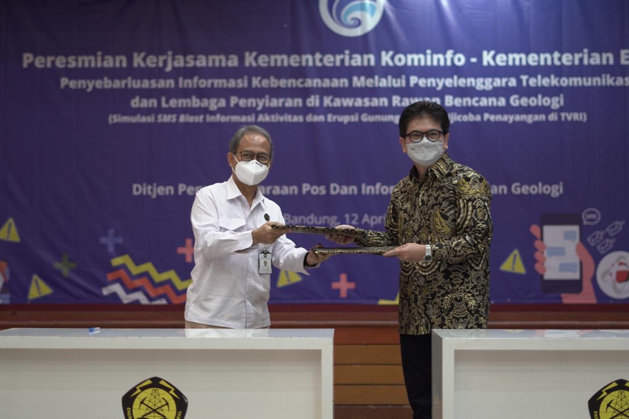 Badan Geologi Gandeng Kominfo Launching SMS Alert Kebencanaan Geologi