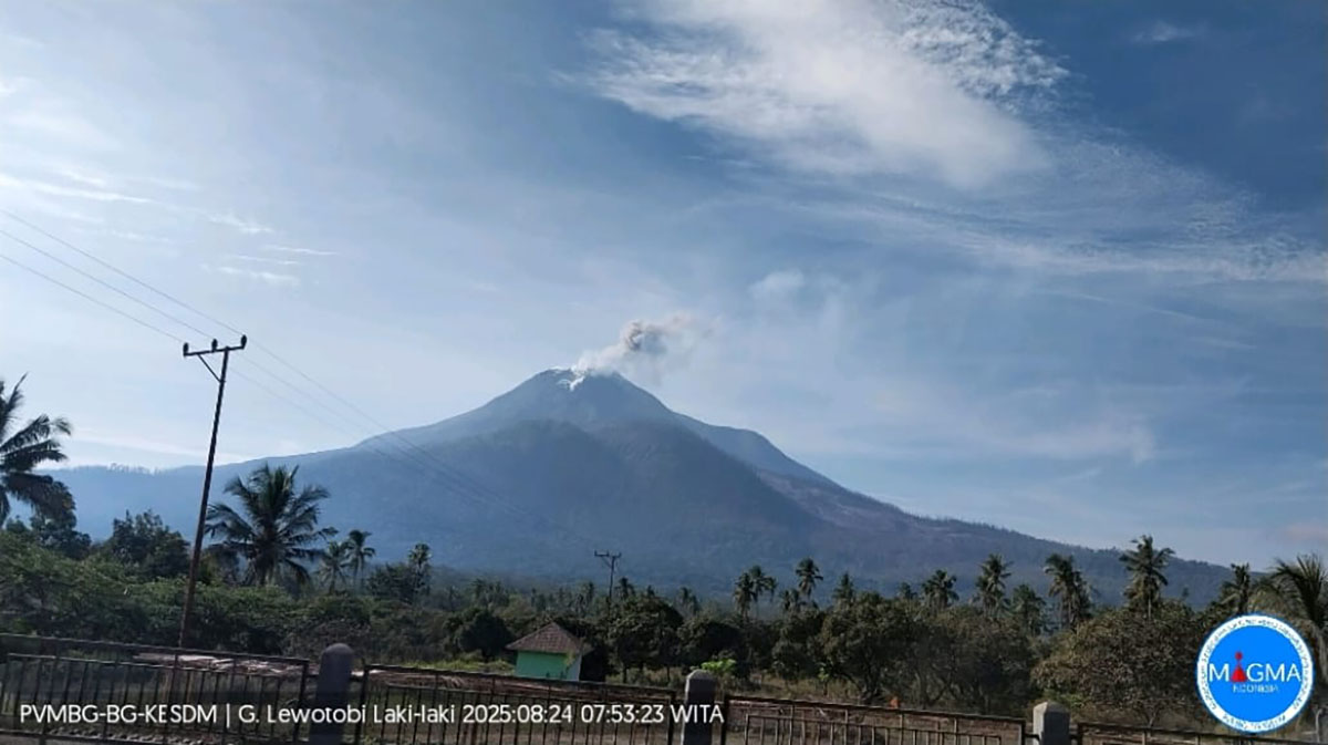 Badan Geologi Turunkan Tingkat Aktivitas Gunung Api Lewotobi Laki-laki Menjadi Siaga