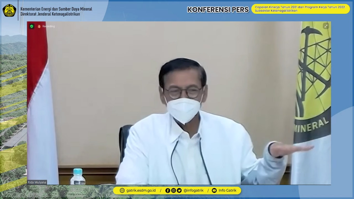 Capaian Kinerja Tahun 2021 dan Rencana Kerja 2022 Subsektor Ketenagalistrikan