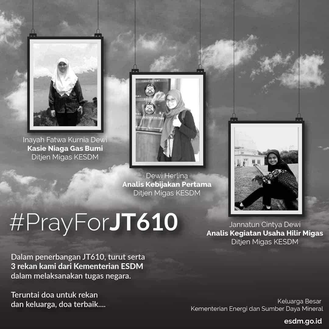 Doa Terbaik Untuk Seluruh Penumpang Lion Air JT-160 Termasuk 3 Pegawai Kementerian ESDM