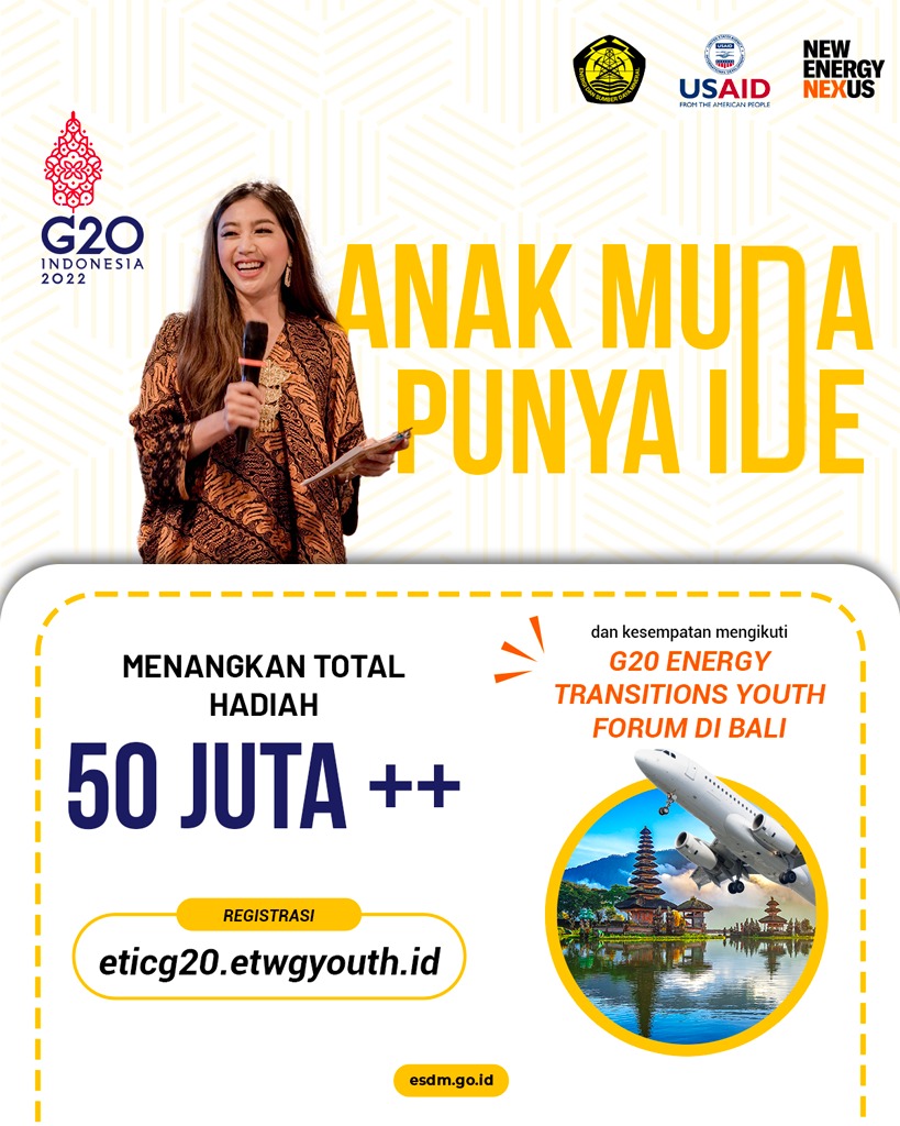 ESDM Gelar Energy Transitions Innovation Challenge, Hadiahnya Puluhan Juta dan Ikut G20 Youth Forum di Bali