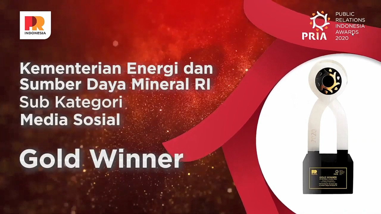 ESDM Sabet Kementerian Terpopuler dan Medsos Terbaik di Ajang PRIA 2020