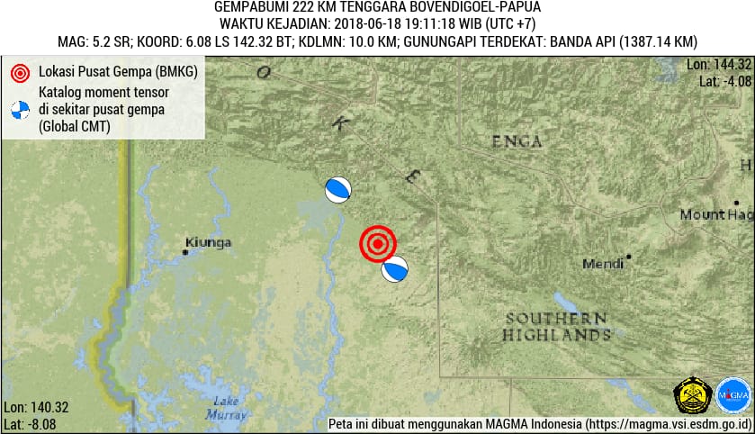 Gempa Bumi 5,2 SR di Tenggara Boven Digoel, Papua Tidak Berpotensi Tsunami