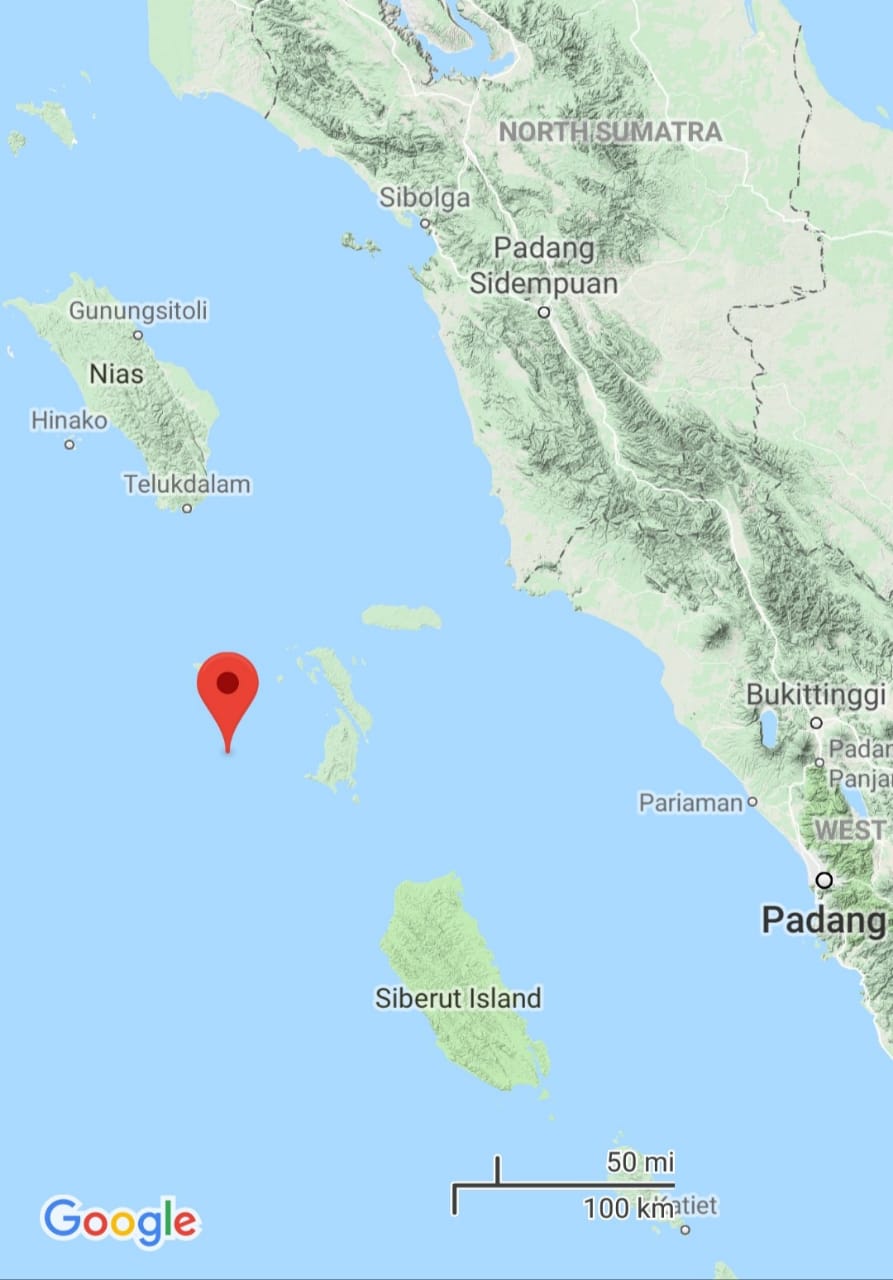 Gempa Bumi M 6,1 Terjadi di Perairan Barat Kepulauan Batu, Sumatera Utara