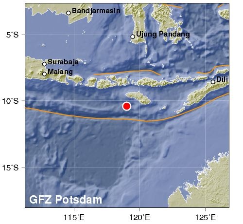 Gempa Bumi M 6,2 di Barat Daya Sumba, Tidak Sebabkan Tsunami