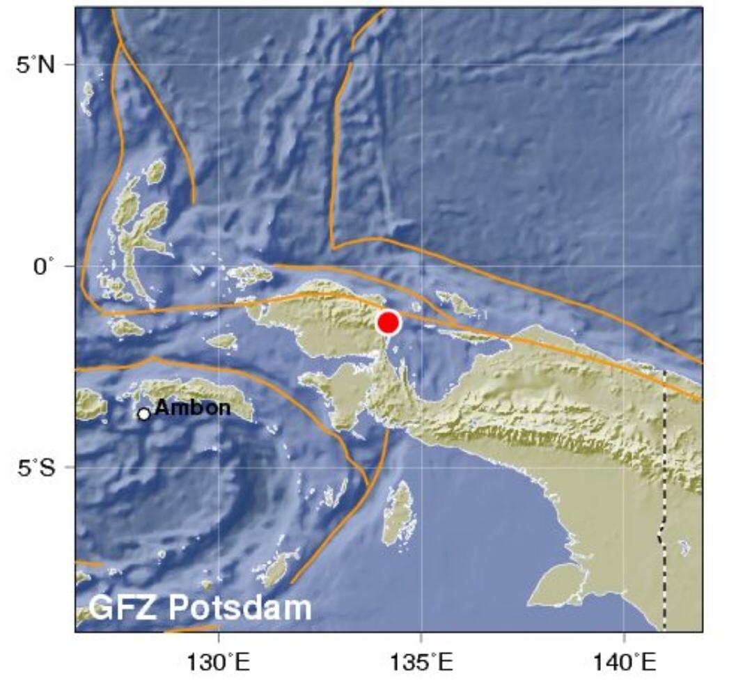 Gempa Bumi M6,1 di Tenggara Manokwari Selatan, Papua Barat, Disebabkan Sesar Ransiki