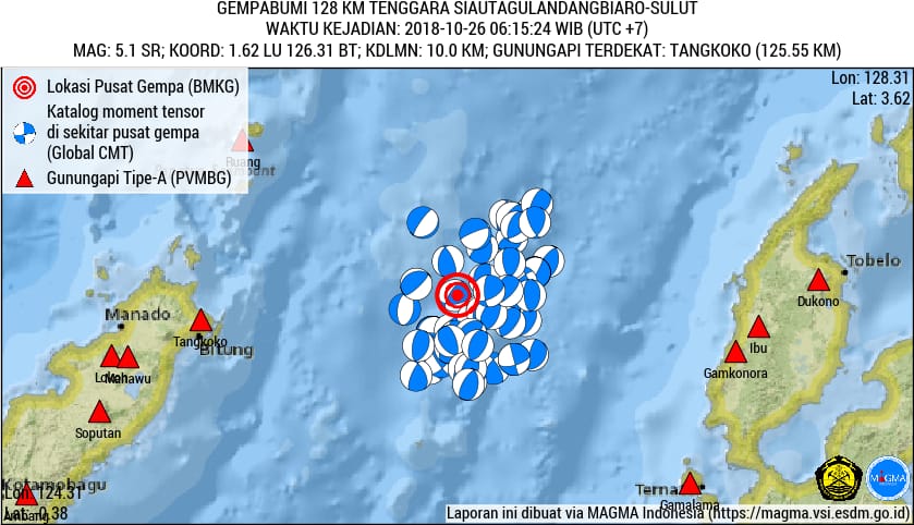 Gempa di Tenggara Siau Tagulandang Biaro Sulawesi Utara, Tidak Berpotensi Tsunami