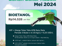 HIP BBN Bioetanol Bulan Mei 2024 Dipatok Rp14.528 per Liter