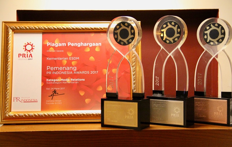 Kementerian ESDM Raih Gold Winner di Ajang PRIA 2017