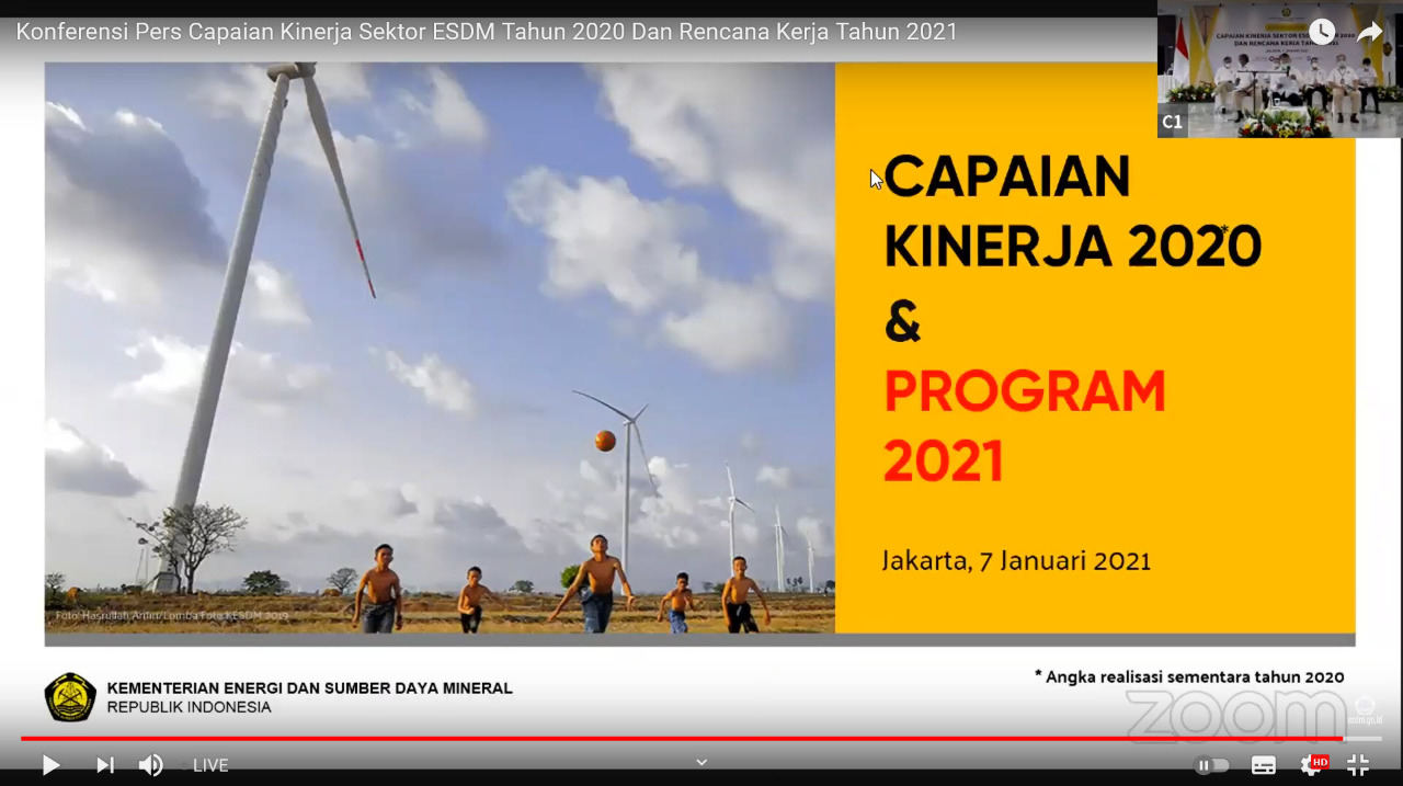 KINERJA TAHUN 2020 DAN PROGRAM 2021 SEKTOR ESDM