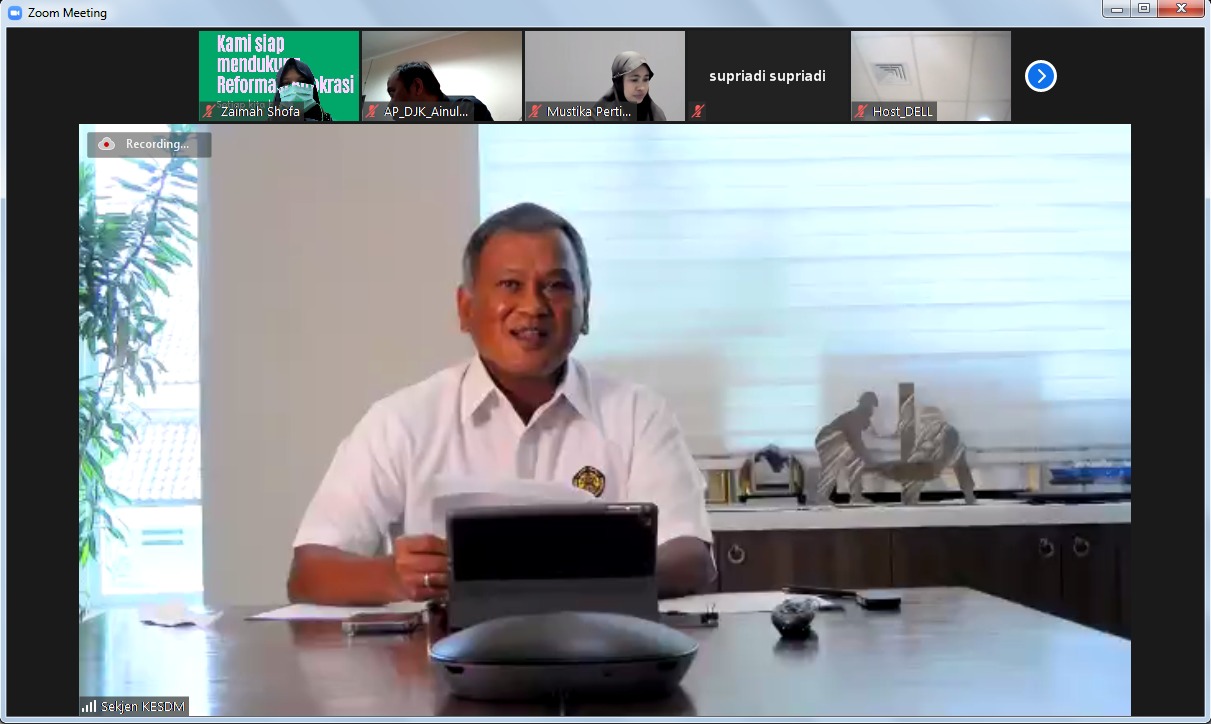 Kukuhan Agen Perubahan KESDM, Sekjen: Pimpinan Harus Turun Langsung Kawal Reformasi Birokrasi