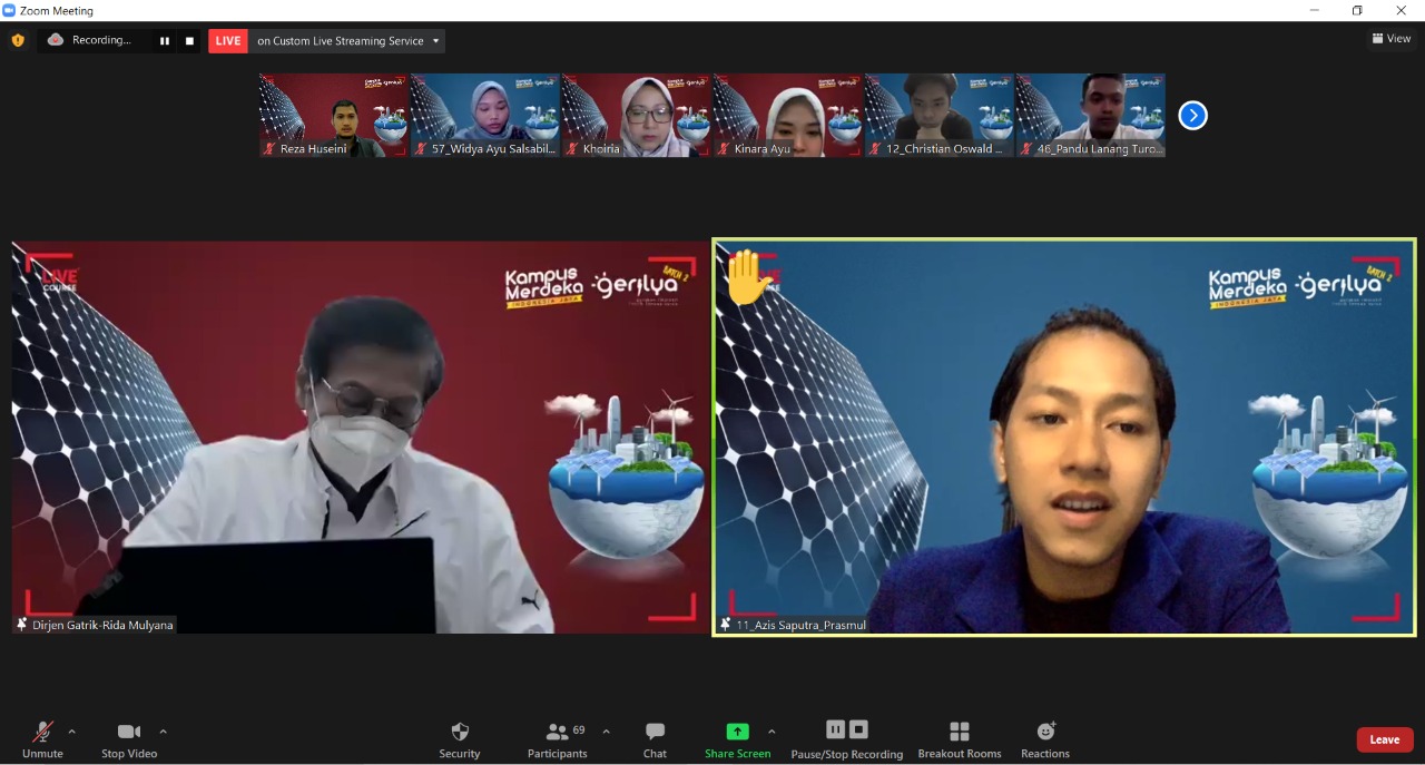 Kuliah Umum Gerilya, Dirjen Gatrik Ulas Keandalan Listrik Nasional Hingga Pengembangan Solar Charging Station