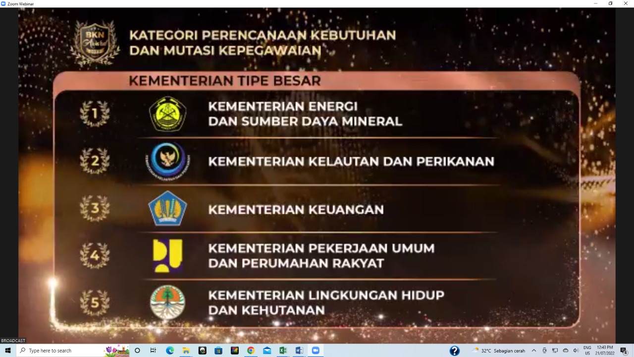 Lagi, Kementerian ESDM Sabet Juara pada 3 Kategori BKN Award 