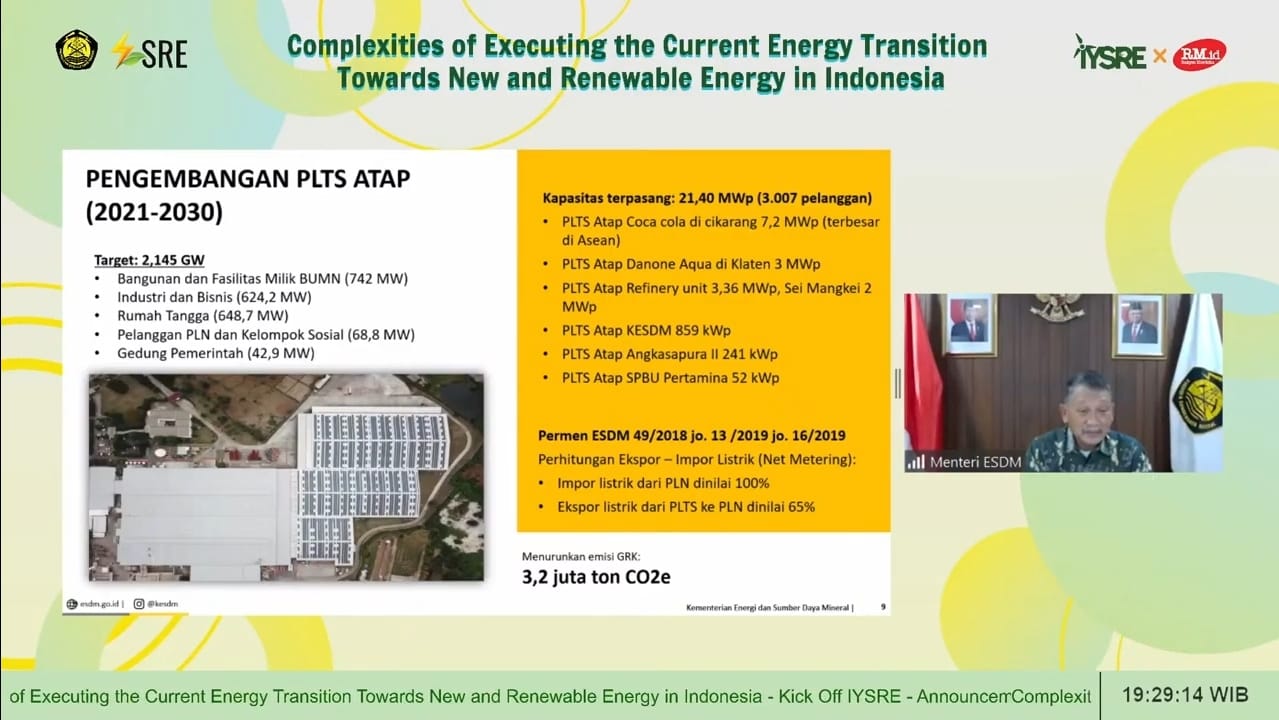 Launching IYSRE 2021, Menteri ESDM Kembali Tegaskan Komitmen Terhadap Transisi Energi