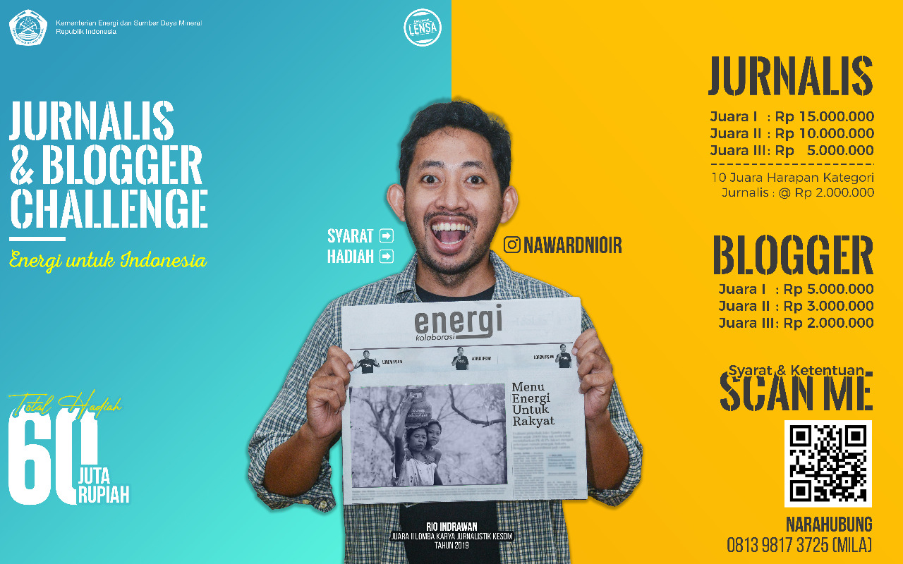 Lomba Karya Jurnalistik dan Fotografi Sektor ESDM Telah Dibuka, Siapkan Syaratnya