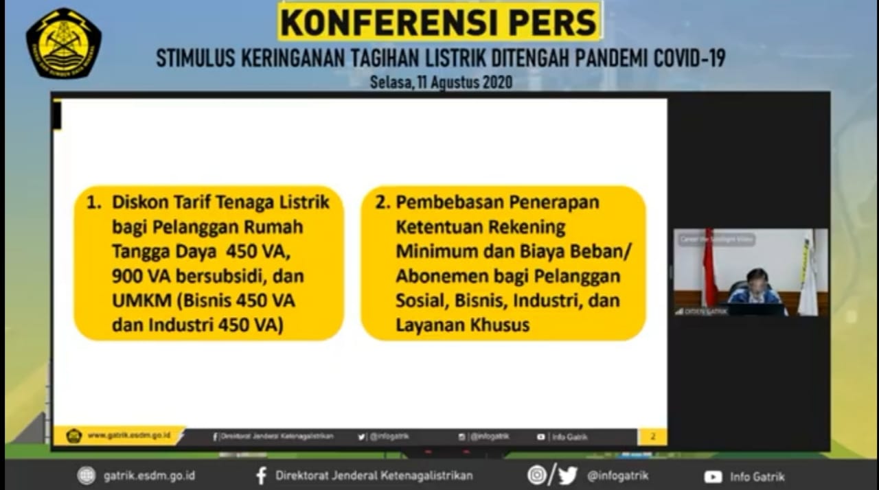 Pemerintah Perpanjang Stimulus Keringanan Tagihan Listrik Hingga Desember