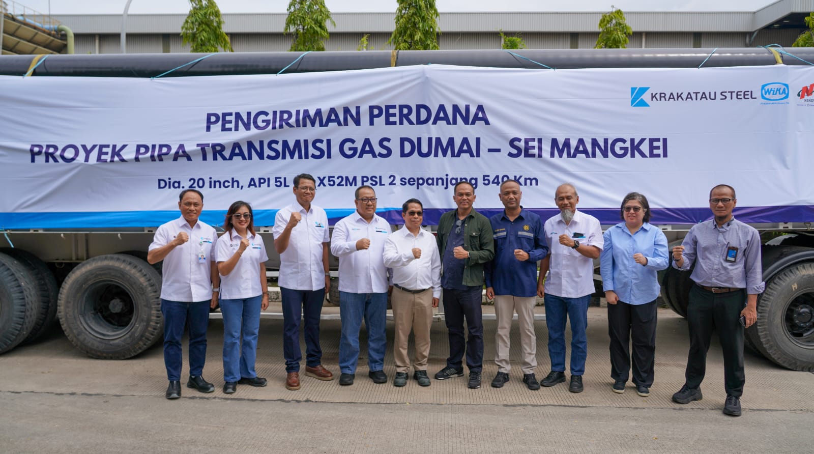 Percepat Konektivitas Gas Bumi Sumatera, Kementerian ESDM Resmikan Pengiriman Pipa Perdana Proyek Transmisi Gas Dusem