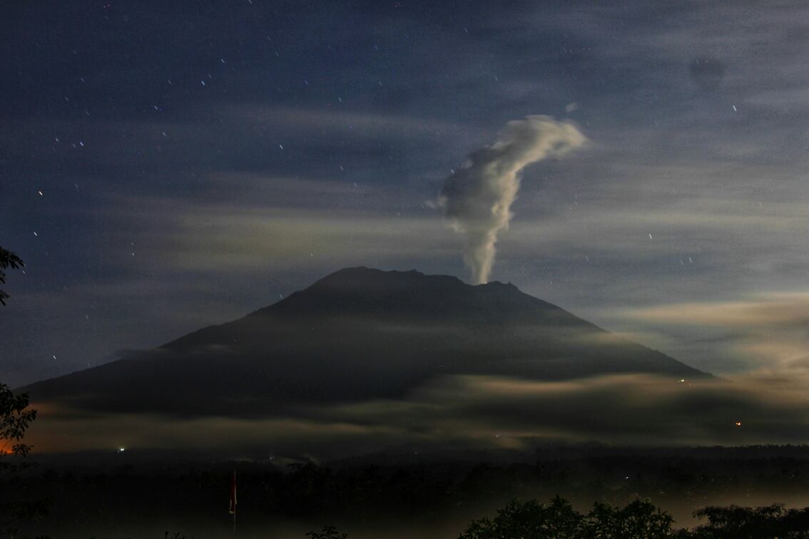 Perkembangan Gunung Agung, Minggu 8 Oktober 2017 Pukul 06.00 WITA