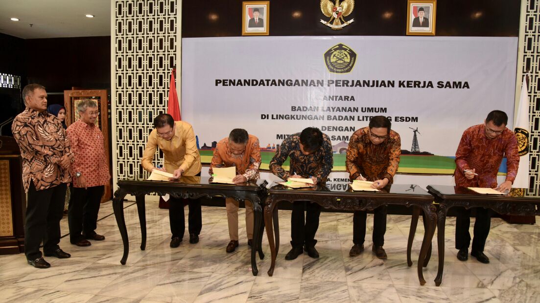 Perkuat BLU, Badan Litbang Kementerian ESDM Tanda Tangani Naskah Kerja Sama dengan Mitra Usaha