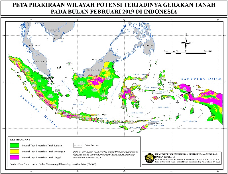 Peta Potensi Gerakan Tanah Februari 2019 Telah Terbit