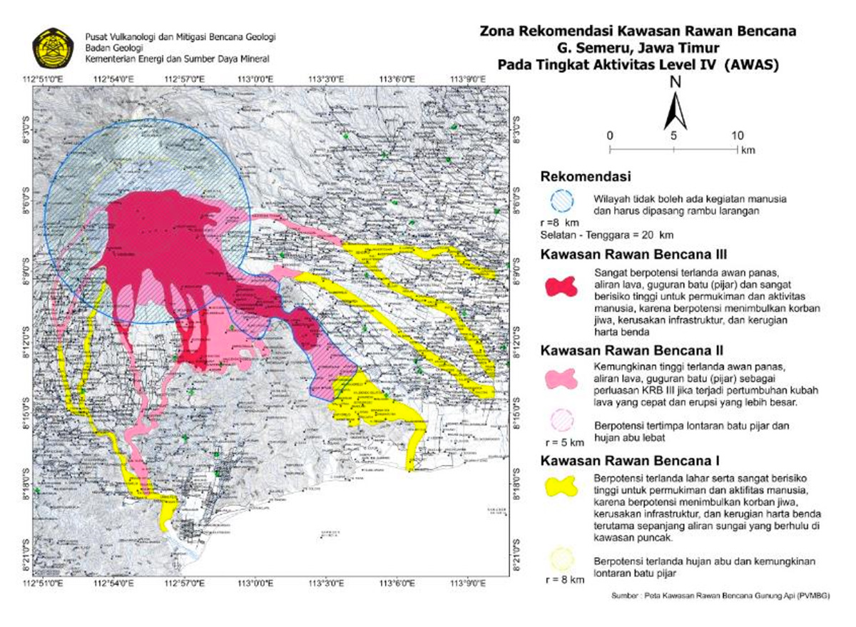PVMBG Tingkatkan Aktivitas Gunung Api Semeru Ke Level IV (AWAS)
