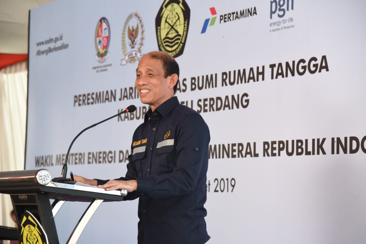 Resmikan 5.560 SR Jaringan Gas di Deli Serdang, Arcandra: Subsidi Energi Dialihkan untuk Belanja Fisik Produktif
