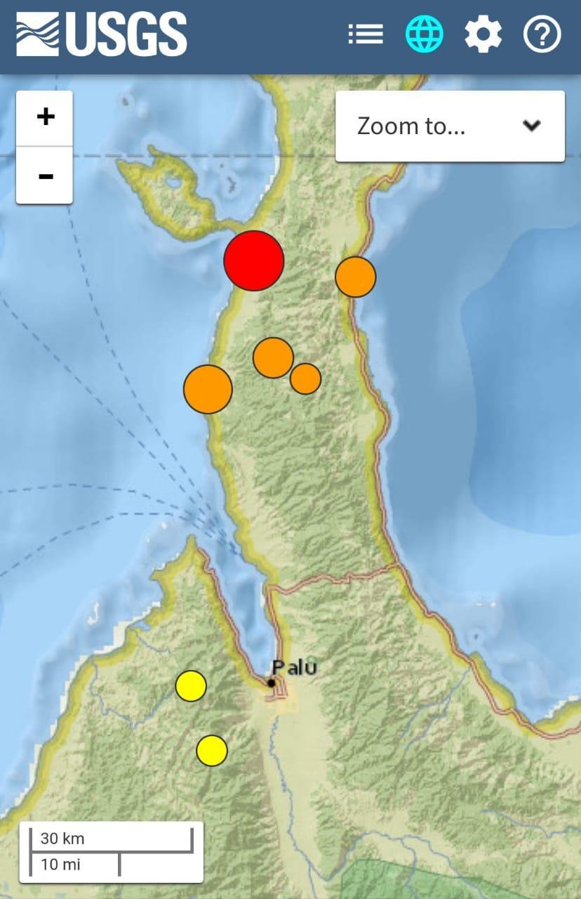 Tanggapan Gempa bumi Donggala M7,7,  Sulawasi Tengah, 28 September 2018