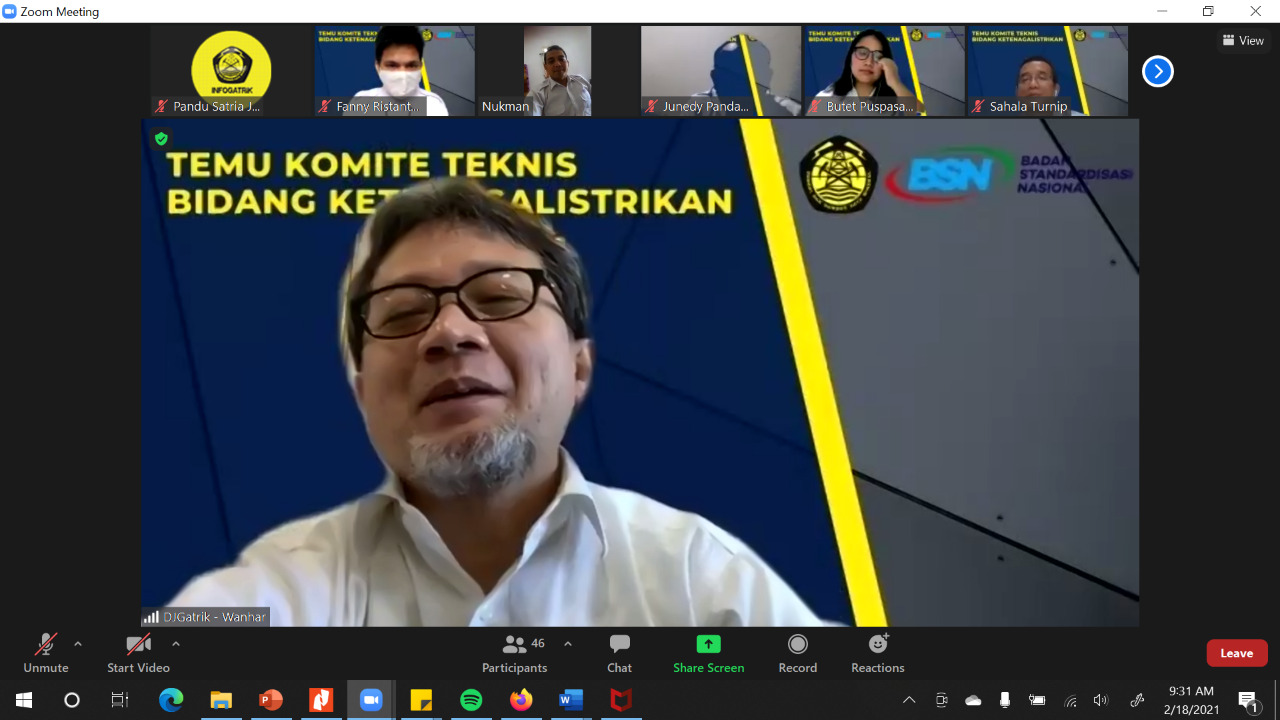 17 Rancangan SNI Ketenagalistrikan Dirumuskan di Tahun 2020