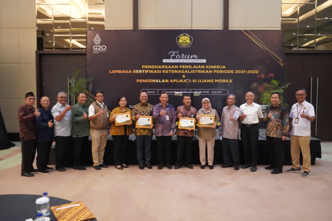 39 Lembaga Sertifikasi Ketenagalistrikan Terima Penghargaan Dari Ditjen Ketenagalistrikan