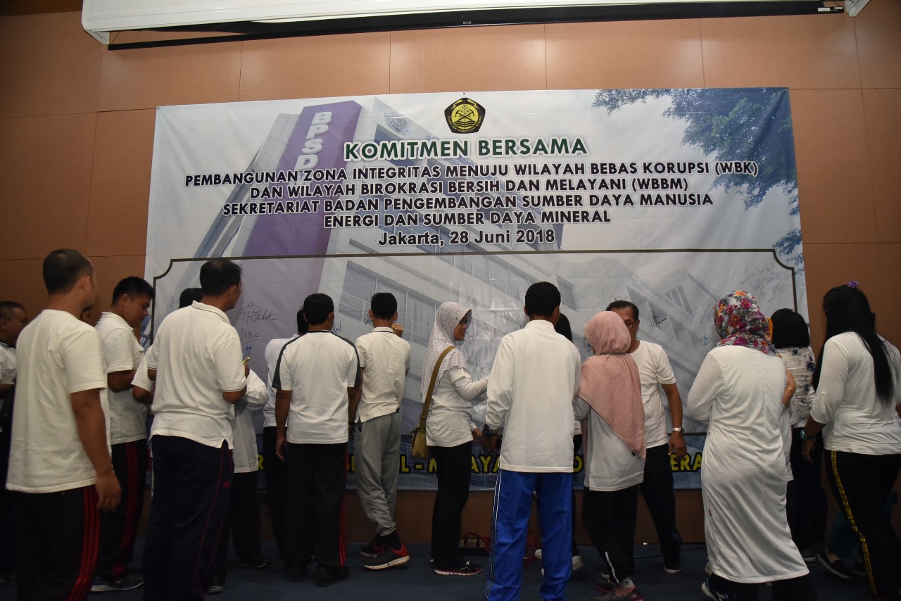BPSDM ESDM Dukung Pemerintah Wujudkan Zona Bebas Korupsi 