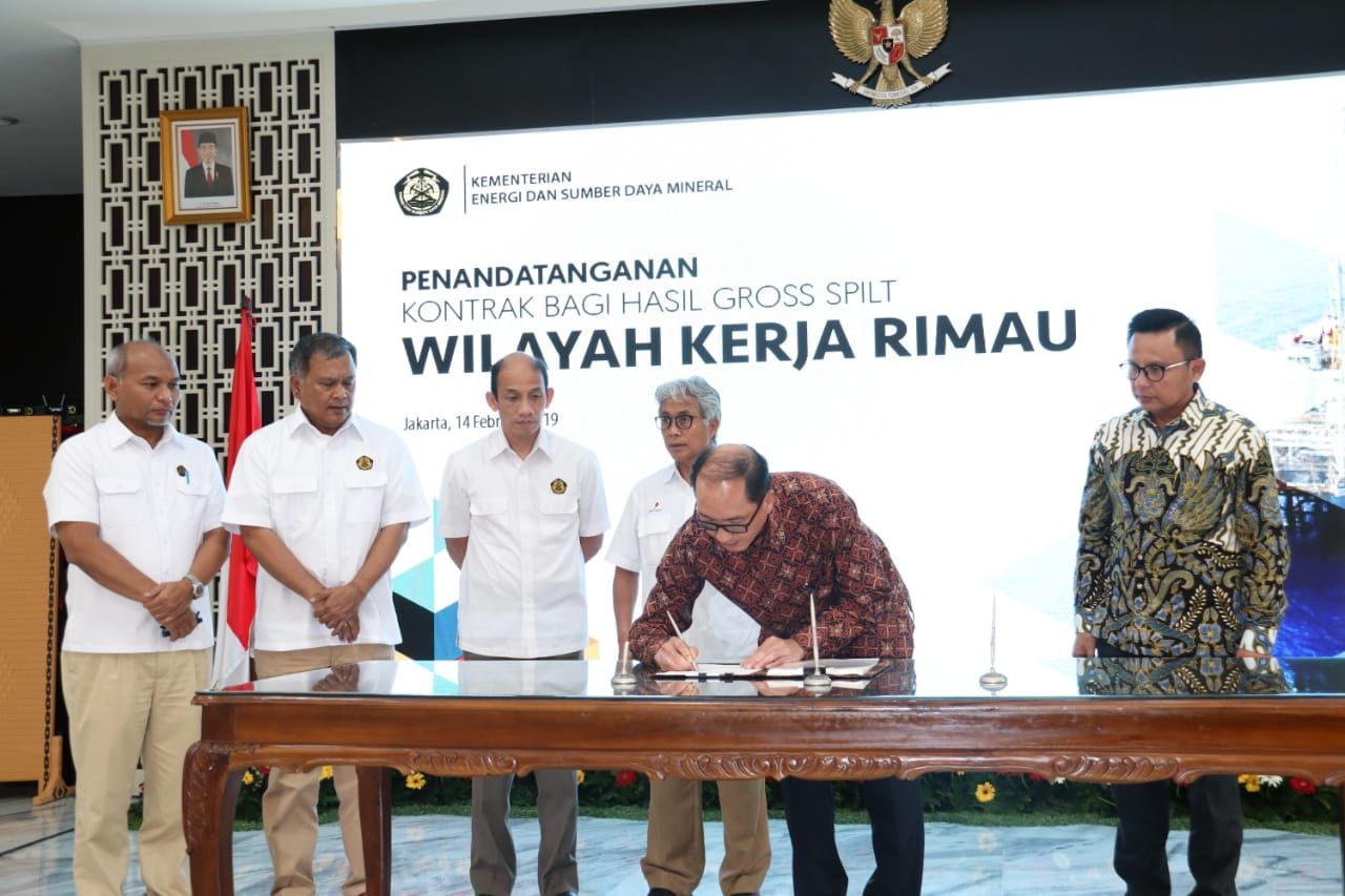 Kontrak Perpanjangan WK Migas Rimau Resmi Ditandatangani