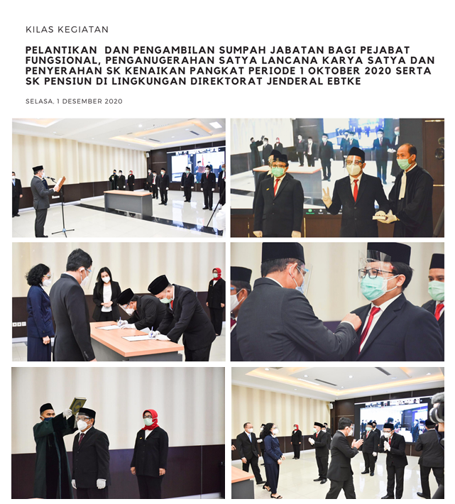 Pelantikan Pejabat Fungsional dan Penganugerahan Satya Lancana Karya Satya di Lingkungan Ditjen EBTKE