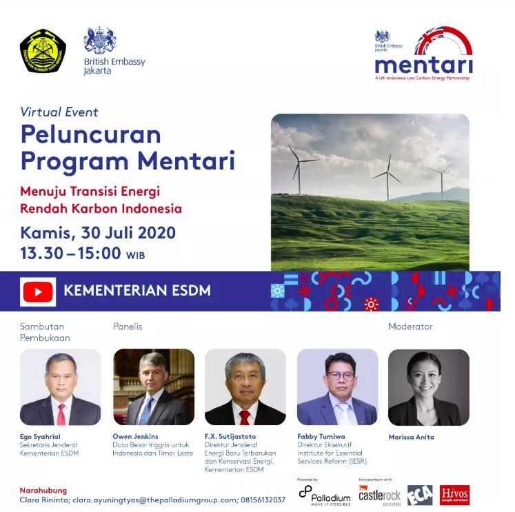 Peluncuran Program Mentari: Kemitraan Energi Rendah Karbon Inggris - Indonesia