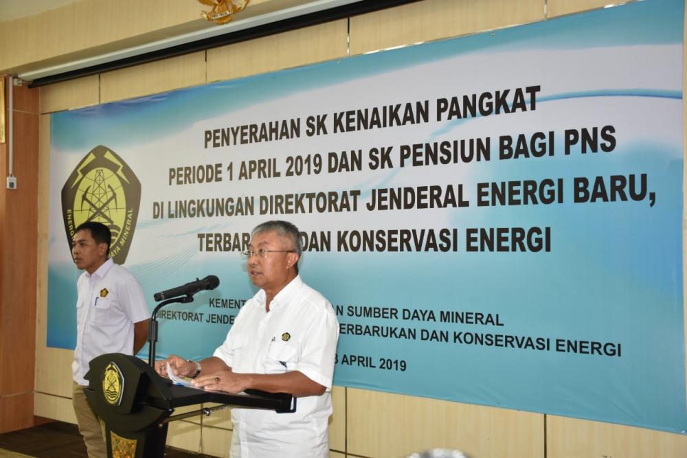 Pesan Dirjen Toto Untuk PNS Ditjen EBTKE: Kenaikan Pangkat Harus Diikuti Kenaikan Profesionalisme dan Kompetensi