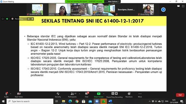 Sosialisasi Virtual SNI Bidang Energi Angin